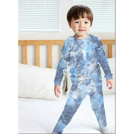 Meipitgy 2Pcs Toddler Baby Girls Boys Long Sleeve Tie Dye Pajamas Set Sleepwear Nightwear Lounge Clothes
